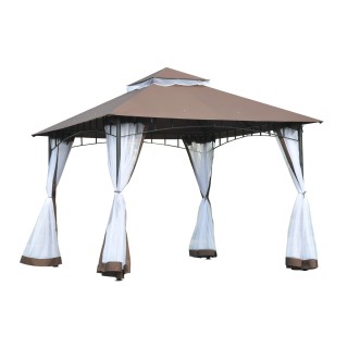 Outsunny Garden Gazebo 3x3m με κουνουπιέρα, πολυεστερική κατασκευή ... Outsunny Garden Gazebo 3x3m με κουνουπιέρα, πολυεστερική κατασκευή ...