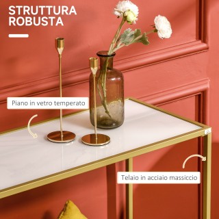 Κονσόλα εισόδου HOMCOM από ατσάλι και σκληρυμένο γυαλί, 100x35,5x80...