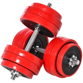 HOMCOM Barbell and Dumbbell Σετ 2 σε 1 Βάρη 30kg, Δίσκοι με πλαστικ... HOMCOM Barbell and Dumbbell Σετ 2 σε 1 Βάρη 30kg, Δίσκοι με πλαστικ...