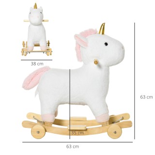 HOMCOM Rocking Horse - Λευκό 330-142