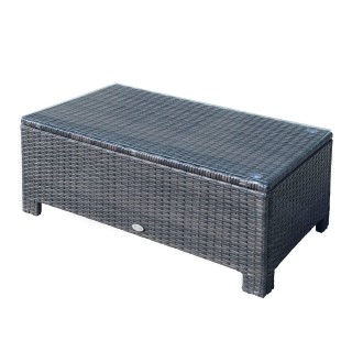 Τραπεζάκι Outsunny Outdoor Garden 5mm από σκληρυμένο γυαλί τοπ σε μ...