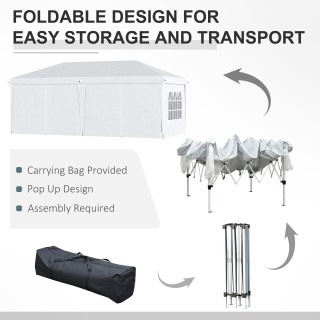 Outsunny 6x3 m Πτυσσόμενο Κιόσκι κήπου με 6 τοίχους από ύφασμα χάλυ... Outsunny 6x3 m Πτυσσόμενο Κιόσκι κήπου με 6 τοίχους από ύφασμα χάλυ...