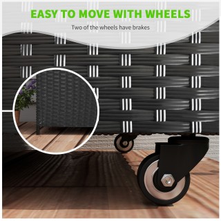 Outsunny PE Rattan Garden Storage Box με ρόδες και πλαϊνή λαβή, 121... Outsunny PE Rattan Garden Storage Box με ρόδες και πλαϊνή λαβή, 121...