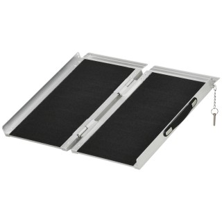 HOMCOM Πτυσσόμενη ράμπα αναπηρικού αμαξιδίου με πλευρικούς οδηγούς,...