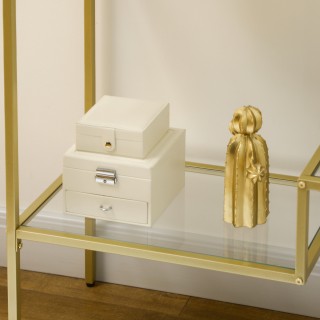 Μεταλλική Κονσόλα με 3 Γυάλινα Ράφια 100 x 32 x 76 cm HOMCOM 837-35...