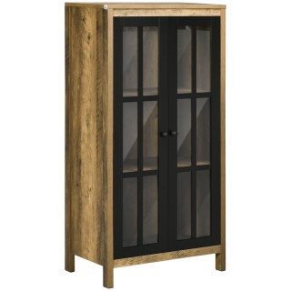 HOMCOM Μοντέρνος Μπουφές με 2 Πόρτες σε Γυαλί και Ξύλο, 60x35x120cm...