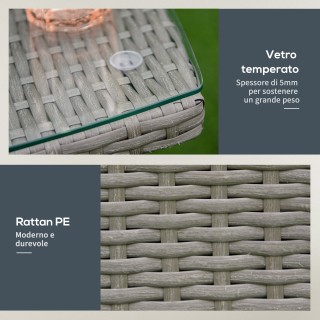 Τραπεζάκι και καρέκλες σαλονιού εξωτερικού χώρου Outsunny σε χρώμα ...