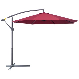 Outsunny Decentralized Metal Parasol, Bordeaux, Φ3x2,6m 01-0584 Outsunny Decentralized Metal Parasol, Bordeaux, Φ3x2,6m 01-0584
