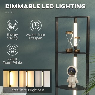 Φωτιστικό δαπέδου HOMCOM με κολόνα από MDF με 4 ράφια και φωτισμό L... Φωτιστικό δαπέδου HOMCOM με κολόνα από MDF με 4 ράφια και φωτισμό L...