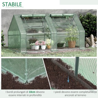 Outsunny Θερμοκήπιο για Φυτά Λαχανόκηπος με 2 Καλύμματα PE και PVC,... Outsunny Θερμοκήπιο για Φυτά Λαχανόκηπος με 2 Καλύμματα PE και PVC,...