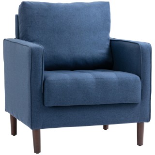 HOMCOM Μοντέρνα πολυθρόνα σε ύφασμα λινό εφέ, Ξύλινη κατασκευή και ... HOMCOM Μοντέρνα πολυθρόνα σε ύφασμα λινό εφέ, Ξύλινη κατασκευή και ...