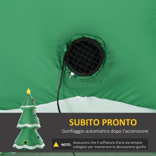 Φουσκωτό Χριστουγεννιάτικο Δέντρο Outsunny με Άγιο Βασίλη και φωτάκ...