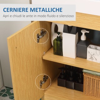 kleankin Νοπιάνι νιπτήρα μπάνιου με ρυθμιζόμενα ράφια και κυρτό νερ... kleankin Νοπιάνι νιπτήρα μπάνιου με ρυθμιζόμενα ράφια και κυρτό νερ...