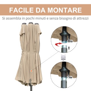 Outsunny Διπλή Ομπρέλα Κήπου 460x270cm Άνοιγμα μανιβέλας, Σταυρωτή ... Outsunny Διπλή Ομπρέλα Κήπου 460x270cm Άνοιγμα μανιβέλας, Σταυρωτή ...