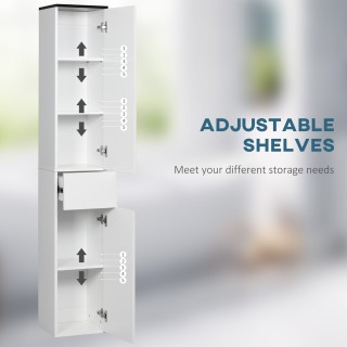 kleankin Ντουλάπα μπάνιου με ρυθμιζόμενο ράφι, 2 κλειστά ράφια και ...