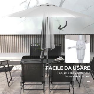 Σετ κήπου Outsunny με τραπεζαρία, 6 πτυσσόμενες καρέκλες και ομπρέλ...