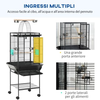 PawHut Budgie Cage with 2 Perches and Arched Ladder, Ατσάλι, 62,5x6...