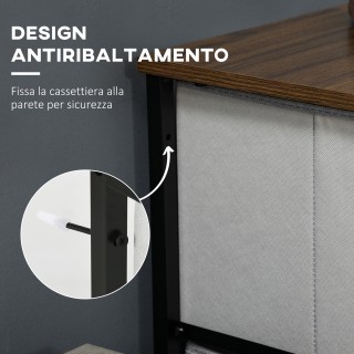 Μεταλλική Συρταριέρα με 5 Υφασμάτινα Συρτάρια 45 x 30 x 116 cm HOMC...