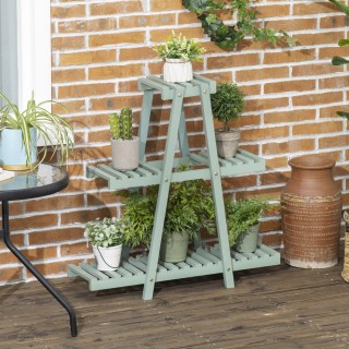 Outsunny Ξύλινο ράφι έλατου 3 επιπέδων για εσωτερικούς και εξωτερικ...