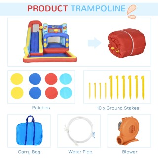 Outsunny Bouncy Castle για παιδιά 3-8 ετών με τραμπολίνο, τσουλήθρα...