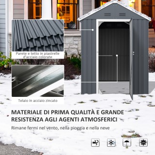 Υπόστεγο εργαλείων κήπου από γαλβανισμένο ατσάλι και PP με παράθυρο... Υπόστεγο εργαλείων κήπου από γαλβανισμένο ατσάλι και PP με παράθυρο...