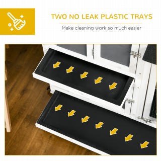 PawHut Εξωτερική Ξύλινη Κούβα Κουνελιών για 2 Κουνέλια με Αποσπώμεν...