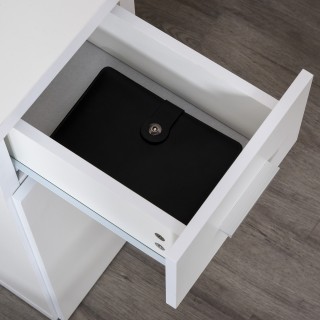 HOMCOM Μοντέρνο Γωνιακό Γραφείο σε Λευκό Ξύλο με συρτάρι ντουλαπιών... HOMCOM Μοντέρνο Γωνιακό Γραφείο σε Λευκό Ξύλο με συρτάρι ντουλαπιών...