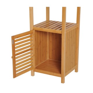 Ραφιέρα Μπάνιου από Μπαμπού με 4 Ράφια και 1 Ντουλάπι 33 x 36 x 140... Ραφιέρα Μπάνιου από Μπαμπού με 4 Ράφια και 1 Ντουλάπι 33 x 36 x 140...