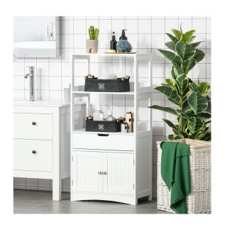 Ραφιέρα Μπάνιου με 2 Ράφια και 1 Ντουλάπι 60 x 122.5 x 33 cm Kleank... Ραφιέρα Μπάνιου με 2 Ράφια και 1 Ντουλάπι 60 x 122.5 x 33 cm Kleank...