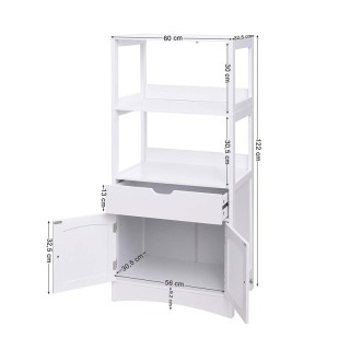 Ραφιέρα Μπάνιου με 2 Ράφια και 1 Ντουλάπι 60 x 122 x 32.5 cm Songmi... Ραφιέρα Μπάνιου με 2 Ράφια και 1 Ντουλάπι 60 x 122 x 32.5 cm Songmi...