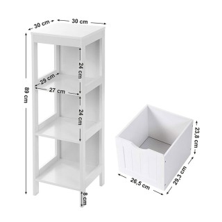 Ραφιέρα Μπάνιου με 3 Ράφια και 2 Συρτάρια 30 x 30 x 89 cm VASAGLE B...