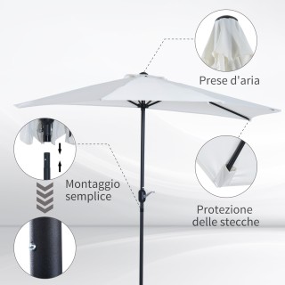 Outsunny Ημικυκλική Ομπρέλα Αδιάβροχη Προστασία UV Λευκή 269 x 138 ... Outsunny Ημικυκλική Ομπρέλα Αδιάβροχη Προστασία UV Λευκή 269 x 138 ...