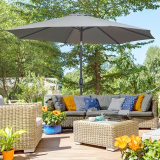 Outsunny Garden Parasol Φ300cm Ανακλινόμενη με μεταλλική μανιβέλα κ...