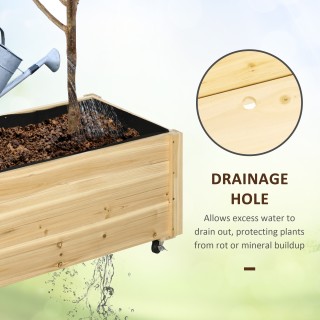 Outsunny Garden Planter με τρύπα αποστράγγισης και ρόδες, σε ξύλο ε... Outsunny Garden Planter με τρύπα αποστράγγισης και ρόδες, σε ξύλο ε...