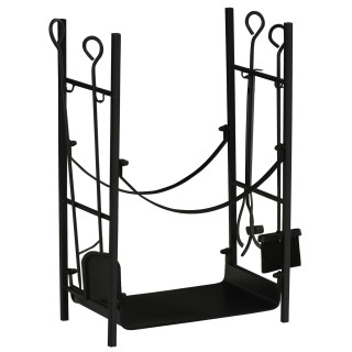 Μεταλλική Ξυλιέρα Τζακιού με Αξεσουάρ 44.5 x 29.5 x 73 cm Outsunny ...