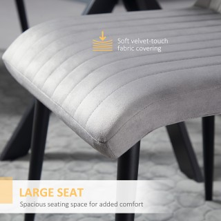 HOMCOM Σετ 2 καρέκλες κουζίνας με επένδυση και εξοικονόμηση χώρου μ...