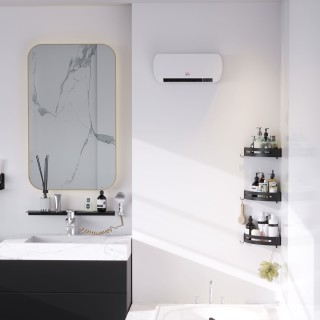 HOMCOM Ηλεκτρικό αερόθερμο τοίχου με τηλεχειριστήριο, ρυθμιζόμενη θ...