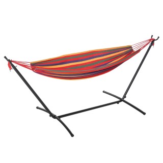 Outsunny Freestanding Garden αιώρα από ατσάλι και πολύχρωμο βαμβάκι... Outsunny Freestanding Garden αιώρα από ατσάλι και πολύχρωμο βαμβάκι...