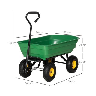 Ρυμουλκούμενο Καρότσι Κήπου με Ανατροπή 75 Lt Outsunny 845-636 Ρυμουλκούμενο Καρότσι Κήπου με Ανατροπή 75 Lt Outsunny 845-636