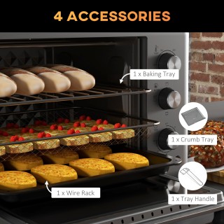 Ηλεκτρικός φούρνος HOMCOM 30L με 3 λειτουργίες μαγειρέματος, ρυθμιζ... Ηλεκτρικός φούρνος HOMCOM 30L με 3 λειτουργίες μαγειρέματος, ρυθμιζ...