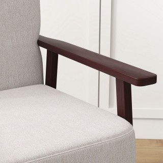 Κουνιστή πολυθρόνα HOMCOM από ύφασμα λινό και εφέ ξύλου με μπράτσα ... Κουνιστή πολυθρόνα HOMCOM από ύφασμα λινό και εφέ ξύλου με μπράτσα ...