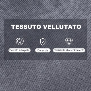 Ανακλινόμενη πολυθρόνα HOMCOM Relax με υποπόδιο σε χρώμα κοτλέ βελο...