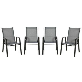 Σετ 4 καρέκλες κήπου που στοιβάζονται και εξοικονομούν χώρο με μπρά...