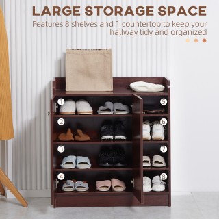 HOMCOM Μοντέρνο Ξύλινο ντουλάπι παπουτσιών που εξοικονομεί χώρο για...