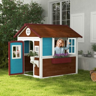 Outsunny Playhouse για παιδιά 3-8 ετών με επικλινή στέγη, γλάστρες ...