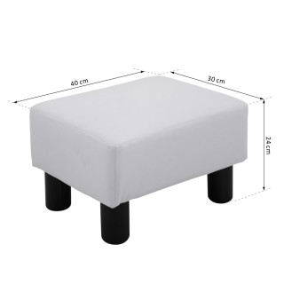 Ορθογώνιο υποπόδιο HOMCOM επενδεδυμένο και επενδυμένο με λευκό συνθ...