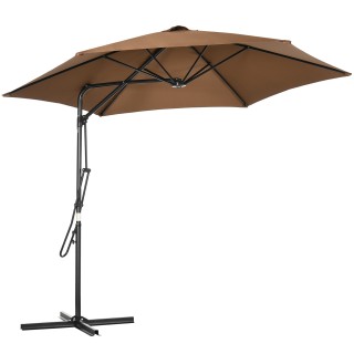 Outsunny Metal and Polyester Garden Parasol 6 Ribs with Cross Base,... Outsunny Metal and Polyester Garden Parasol 6 Ribs with Cross Base,...