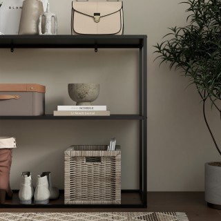 Ντουλάπι HOMCOM Μοντέρνα κονσόλα εισόδου με 2 ράφια από χάλυβα, 90x...