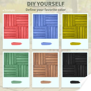 Outsunny Πλακάκια Εξωτερικού Χώρου Ξύλινο Σύμπλεγμα, Σετ 27 τεμαχίω... Outsunny Πλακάκια Εξωτερικού Χώρου Ξύλινο Σύμπλεγμα, Σετ 27 τεμαχίω...