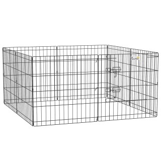 PawHut Outdoor and Indoor Dog Run με 8 Διχτυωτές Πάνελ και Πόρτα, 6...